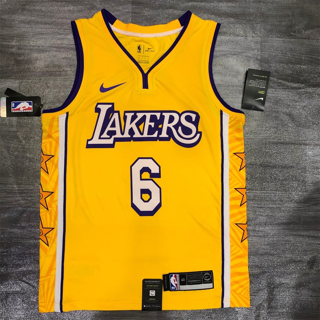 Camiseta de basquetbol Los Angeles Lakers City Edition NBA Jersey JAMES#6 |  Shopee México