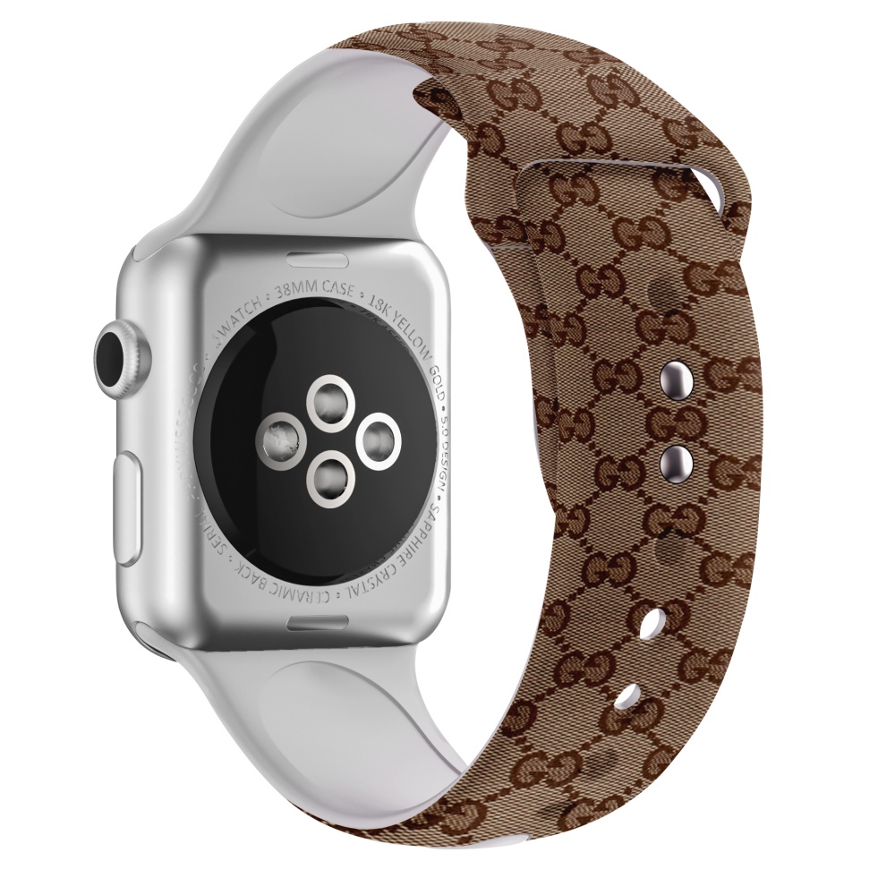 Listo Stock Marca Grande Gucci Apple Watch Correa Adecuada Para iwatch 7a Generaci n 6 5 4 3 2 1 se De Silicona