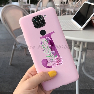 Xiaomi Redmi Note 9/9S/Note9 Pro Max Carcasa Blanda A M Nombre  Personalizado Letra Monograma Rosa Funda De Teléfono