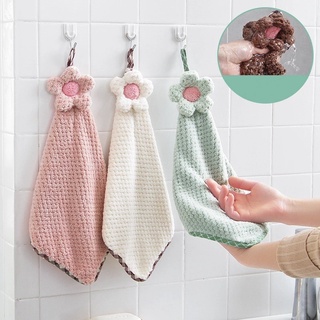 Toallas pequeñas con lazo para colgar, toallas secas a mano para cocina y  baño, juego de toallas colgantes pequeñas superabsorbentes, suaves con lazo