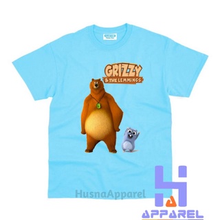 Camiseta Grizzy e Lemmings Infantil Camisa Juvenil Personagens Desenho Kids  Azul Crianças Festa Presente