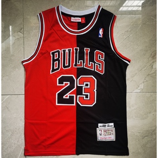 Camiseta bulls mitad negra 2025 mitad roja