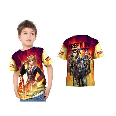 Camiseta Free Fire Personalizada Adulto e Infantil Caroline