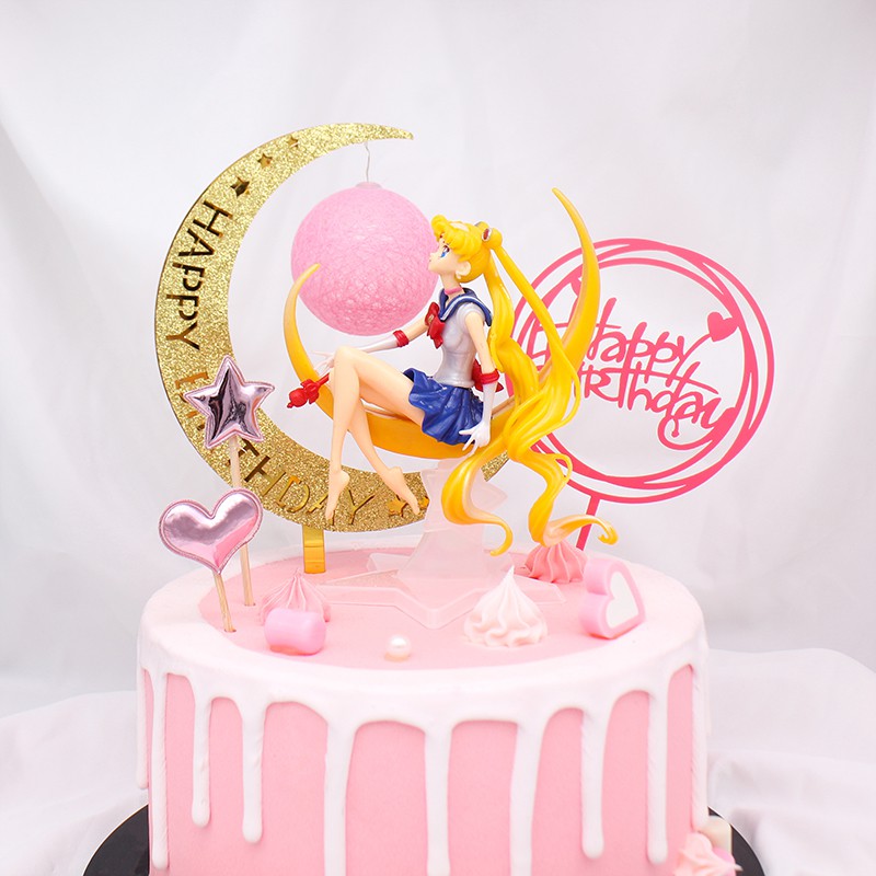  Sailor Moon decoración pastel figura de acción juguetes figura para cumpleaños fiesta de navidad pastel