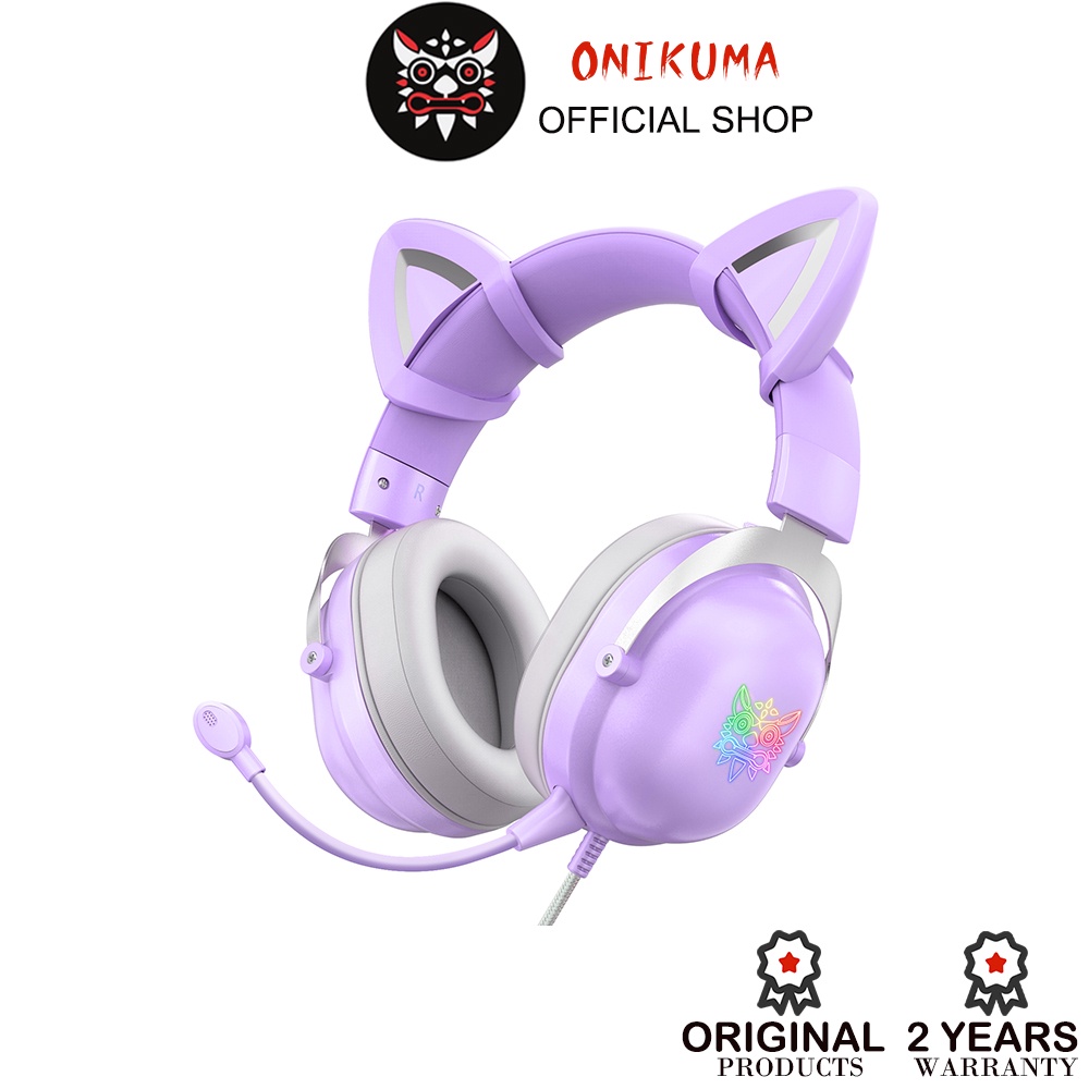 ONIKUMA X11 Auriculares Para Juegos Color Morado Con Orejas De