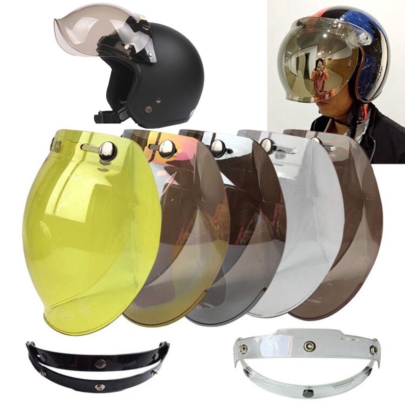 Jet - Casco de motocicleta con visera de burbujas, casco retro abierto con  ala extraíble, casco de protección para adultos, aprobado por DOT, para