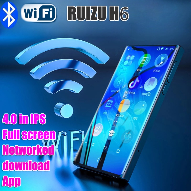 Ruizu H6 Mp4 WIFI bluetooth Full Touch 4.0 Pulgadas IPS Pantalla  Reproductor MP3 Puede Llegar A Internet Radio FM De Vídeo E-book