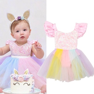 Vestido de unicornio 2025 para niña 1 año