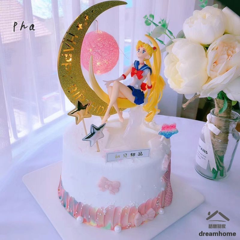  Horas Entrega sailor moon cake Decoración Figura De Acción Juguetes Para Fiesta De Cumpleaños Pastel De Navidad IM0W