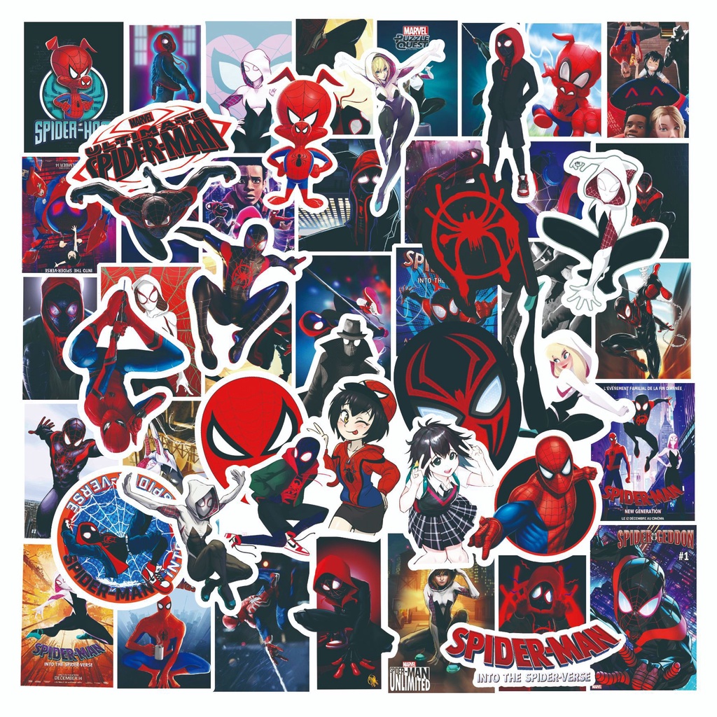 10/50 Pegatinas De PVC Impermeables De Dibujos Animados Spider-Man