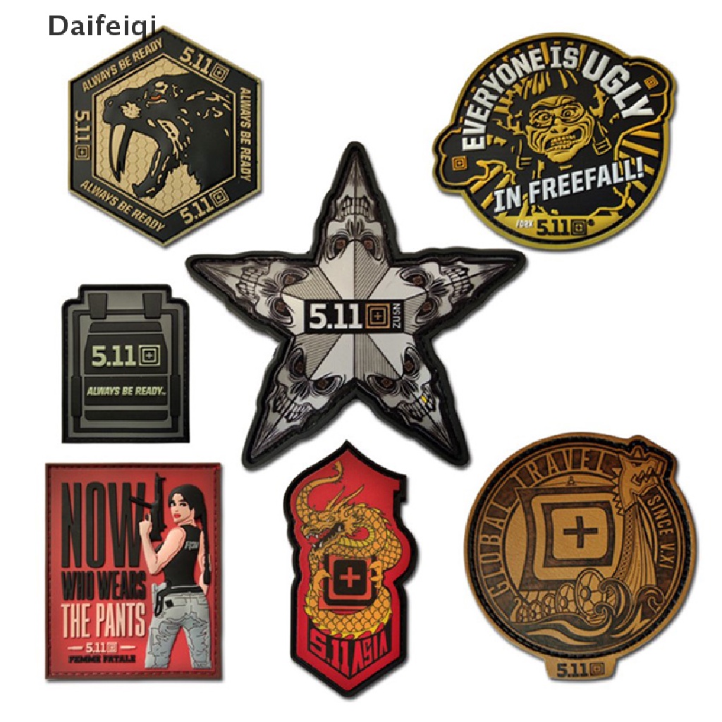 daifeiqi crossfit 5.11 parches tácticos militares de pvc bordado emblema  apliques diy mx