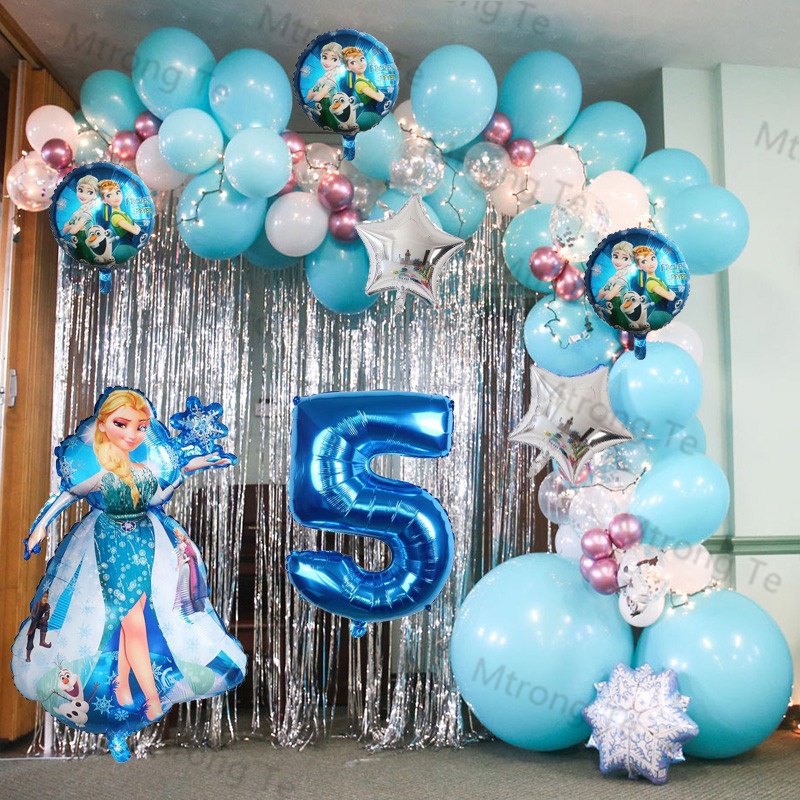 Globos congelados Elsa Decoraciones de fiesta de cumpleaños Anna Olaf Globos  Decoradores Globos de cumpleaños Frozen Elsa Set -  México