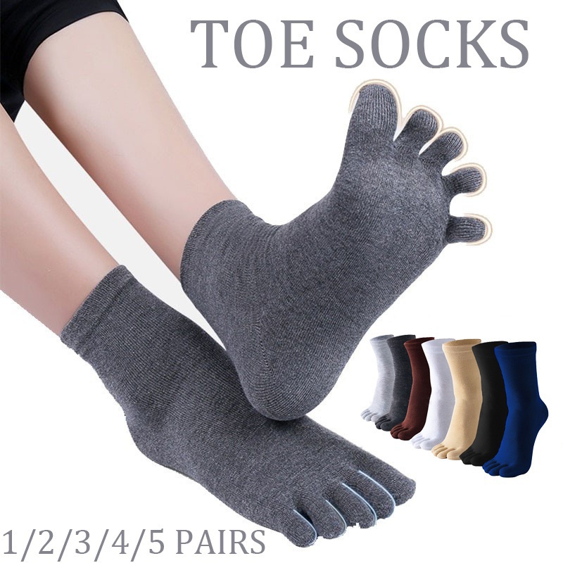 Calcetines de cinco dedos calcetines no show running para hombres [5 pares]