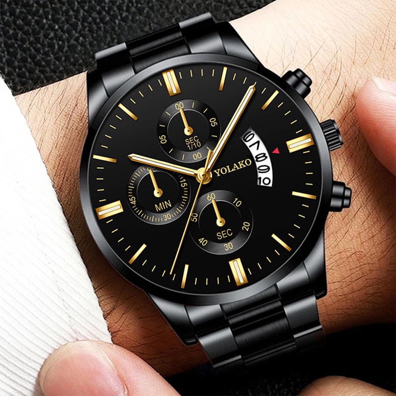 reloj hombre moda hombres de acero inoxidable reloj de lujo