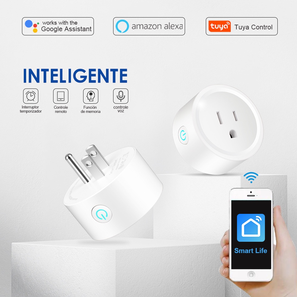 Enchufe Inteligente WiFi 16A. Control por App. Se puede controlar con Smart  Life, Tuya, Alexa y Google Home.