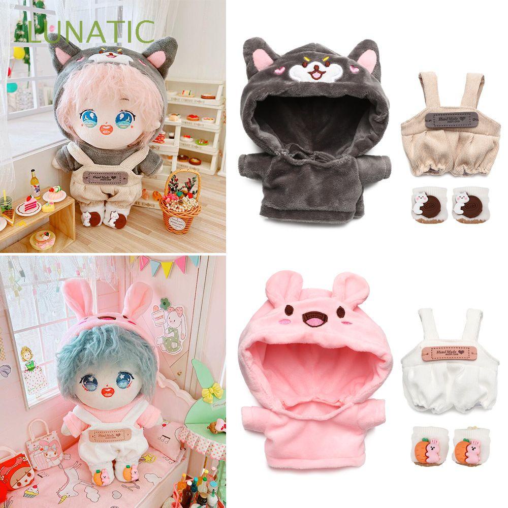 LUNATIC Kawaii Ropa para muñecas 20cm / 14 pulgadas Zapatos de felpa de  dibujos animados Mini sudaderas con capucha de animales Cambio de juego de  vestir Regalo Accesorios para muñecas Muñeco de