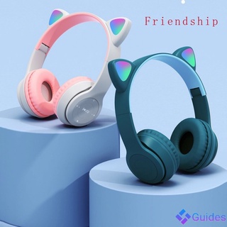 Comprar Lindos Auriculares con Orejas De Gato Bluetooth 5.0 Auriculares  Inalámbricos para Juegos Graves Cancelación De Ruido Estéreo Soporte De  Música HiFi Tarjeta TF Casco Mic Regalo para Niña Rosa