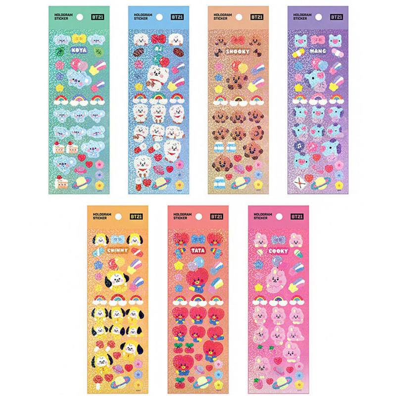 KPOP BTS BT21 Lindo De Dibujos Animados Lentejuelas Pegatinas Diario