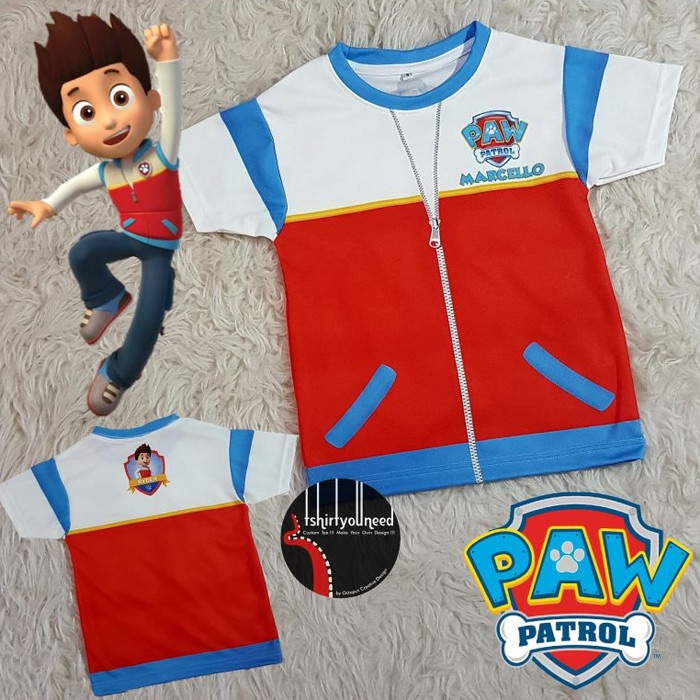 Paw Patrol Costume Ryder Kids camiseta Ryder, camiseta infantil