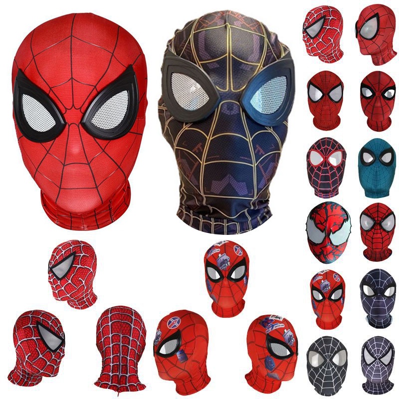 Múltiples Estilos Spiderman Spider Man Miles Morales Máscara Elástica  Disfraz De Adulto Cosplay