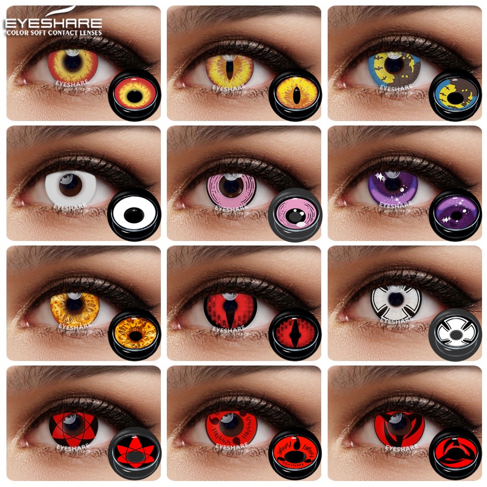 EYESHARE Lentes De Contacto De Colores Para Ojos 1 Par De Anime