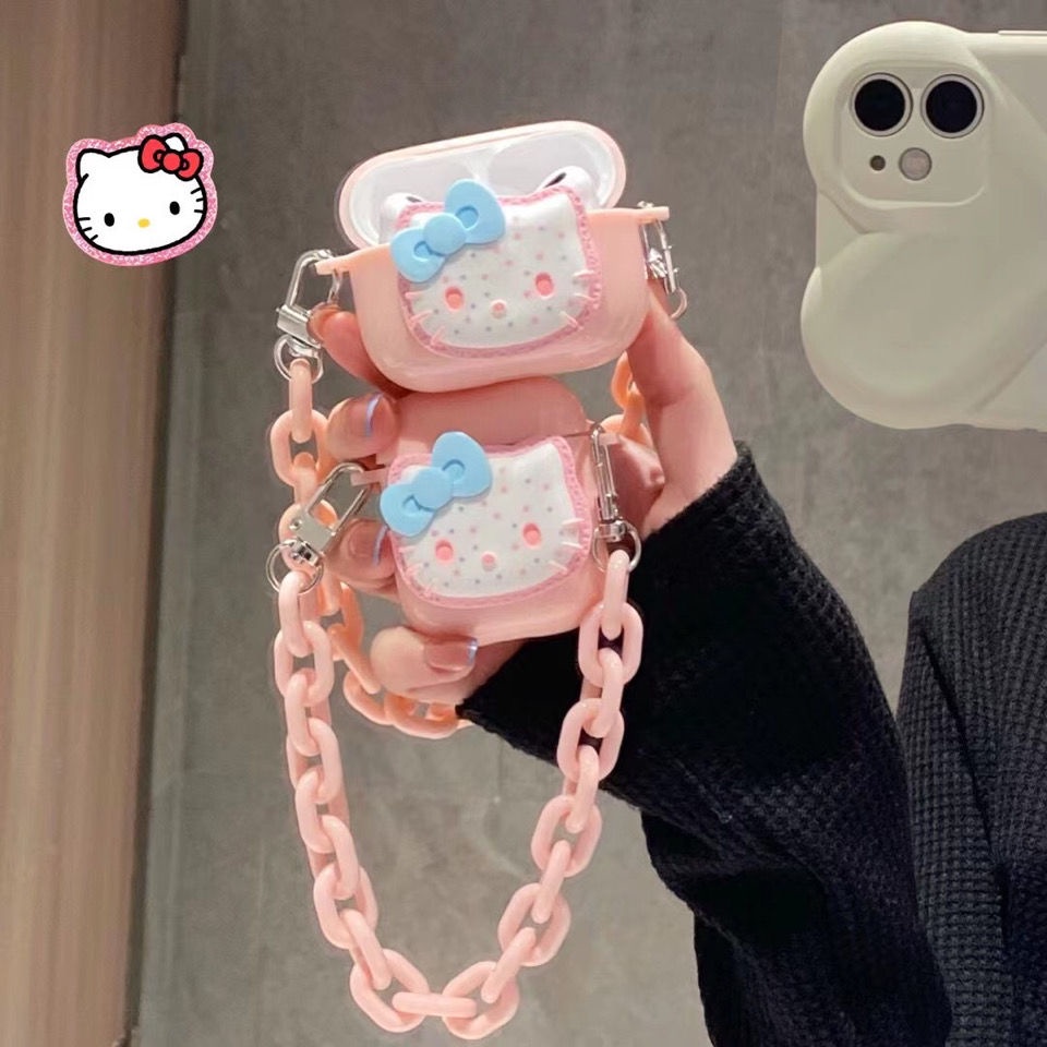 Hello Kitty Airpods 3 Caso Rosa Chica Coraz n Lunares kt Gato