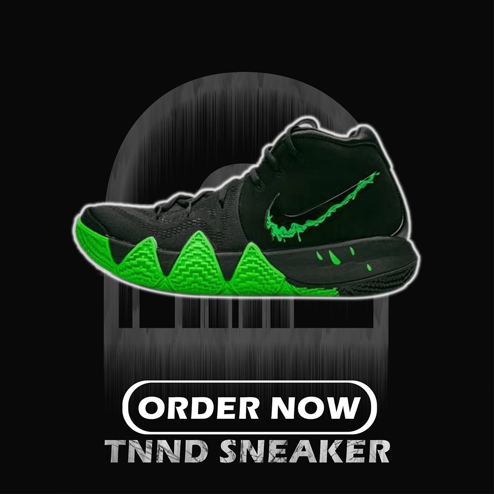 Nike Kyrie 4 Halloween Negro Verde Real Zapatos De Baloncesto