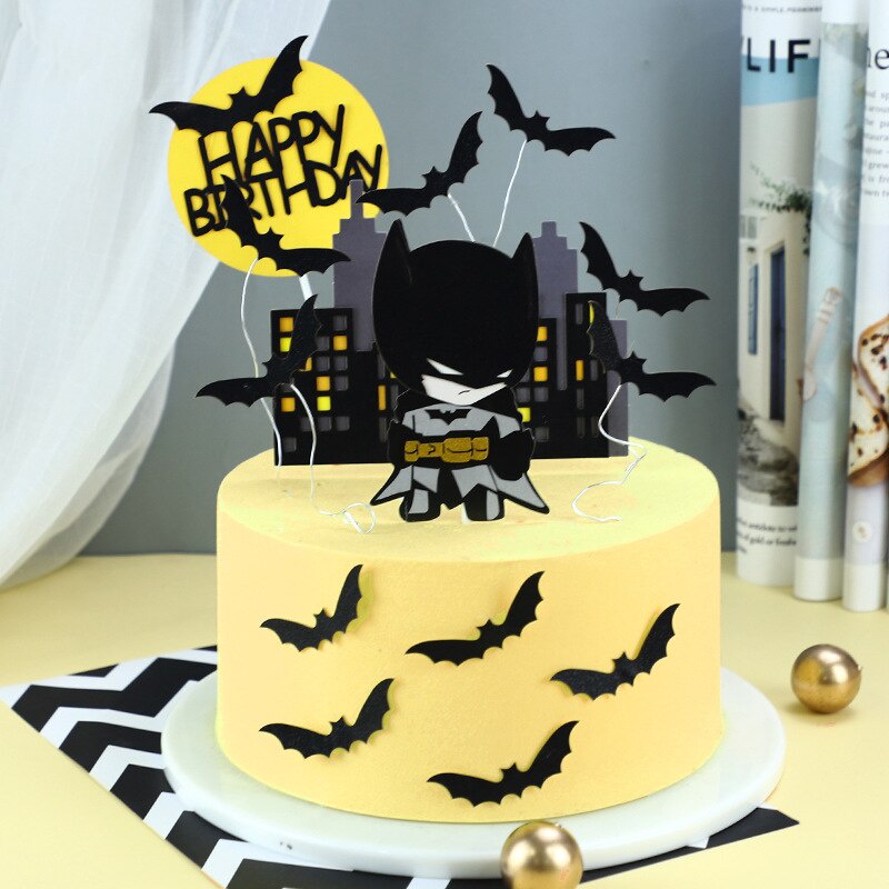 decoración de tarta de batman de dibujos animados para fiestas de  cumpleaños, decoración de bricolaje | Shopee México