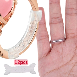 Ajustador de tamaño de anillo para anillos sueltos, paquete de 12, 2  tamaños, medidor de joyería, mandril para hacer protectores de joyería,  espaciador, medidor, ajustador, juego de tensores de silicona en espiral