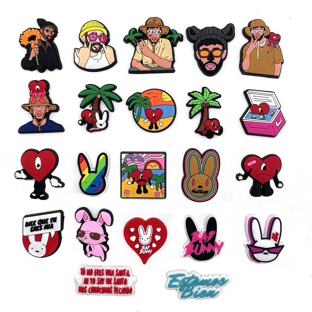 Bad Bunny Cute Croc Charms jibbitz Zapatos Decoración Para Niños Niñas