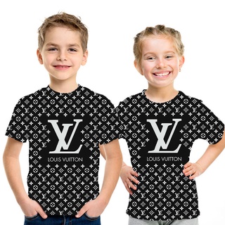 Ropa De Niños Nueva Louis Vuitton Manga Corta Camisetas Niño Niña Verano  Moda Impresión 3D Casual Tee Tops
