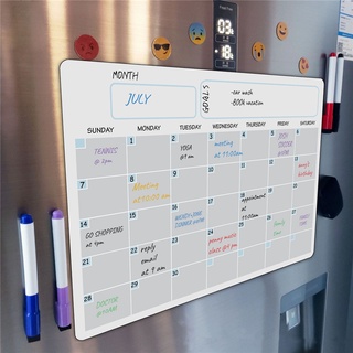 Calendario magnético grande vintage para nevera, pizarra de borrado en seco  para refrigerador, calendario magnético de borrado en seco, calendario