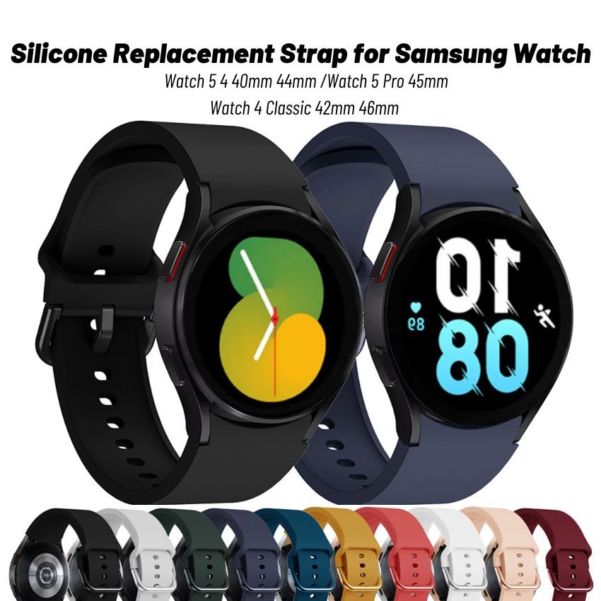 Correa Para Samsung Galaxy Watch 5 4 40mm 44mm Pulsera De Repuesto De  Silicona Watch5 Pro 45mm Watch4 Classic 46mm 42mm