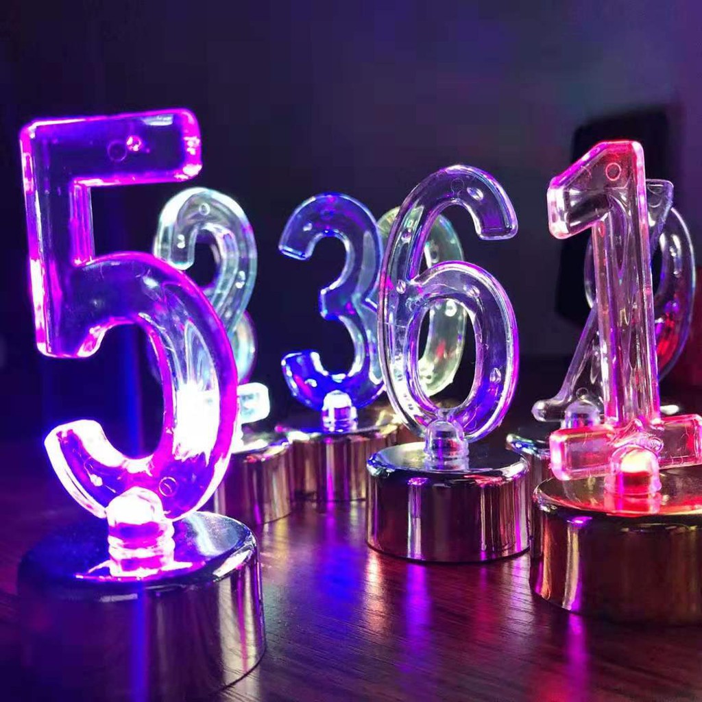3d 0-9 números luz LED creativa electrónica Flash velas decoración de tarta  fiesta de cumpleaños