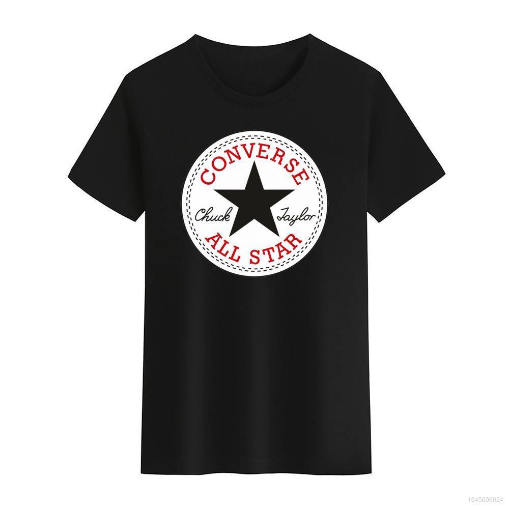 Caliente Converse All Star Negro Diseño Camiseta Para Hombres Mujeres  Blanco Camisetas Cuello Redondo Unisex Tops | Shopee México