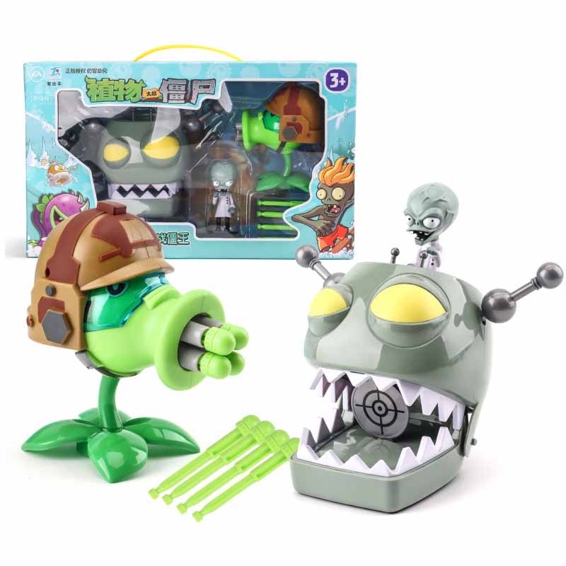 Plantas vs . Zombies 2 Juguete Nueva Ametralladora pea shooter zombie Llama Guisante De Goma Suave Eyecci n