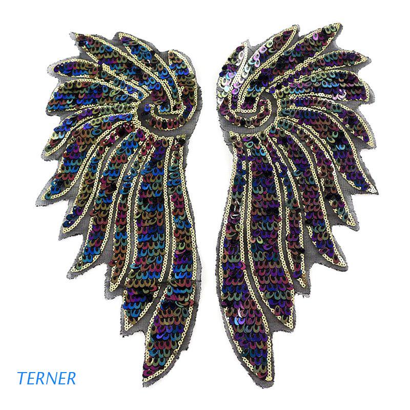 tern 1 par de parches de lentejuelas de alas de ángel grandes ropa coser en apliques para Chamarra bordado suministros decorativos manualidades | Shopee México