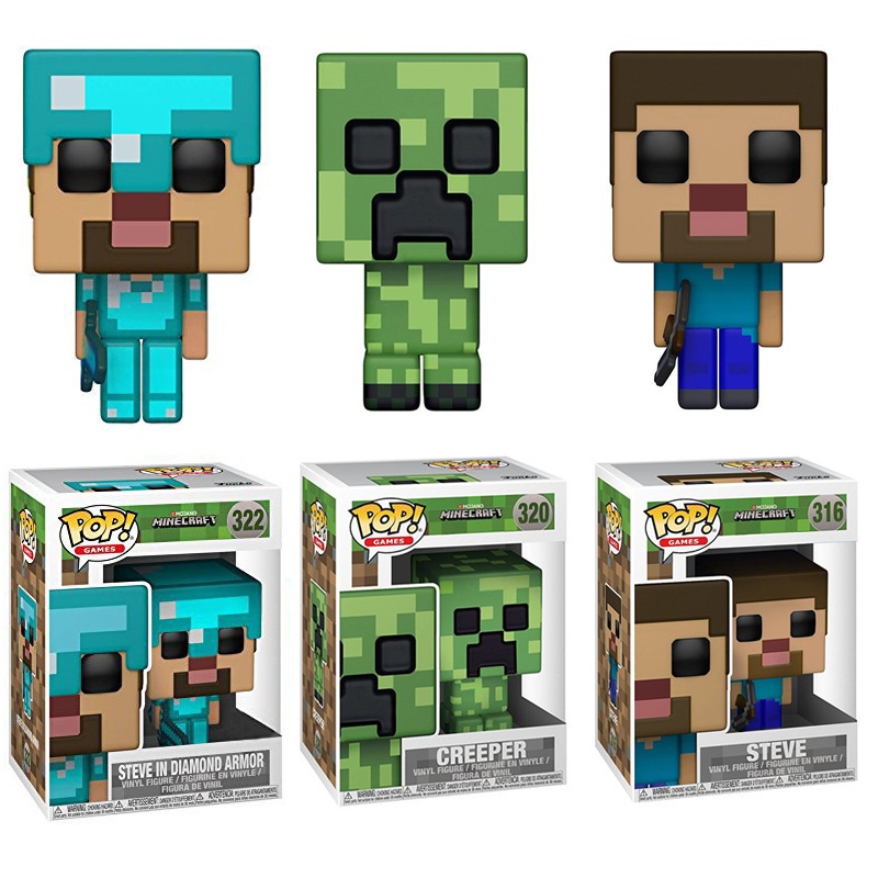 Minecraft Funko POP Creeper Steve Vinilo Figuras De Acción Modelo