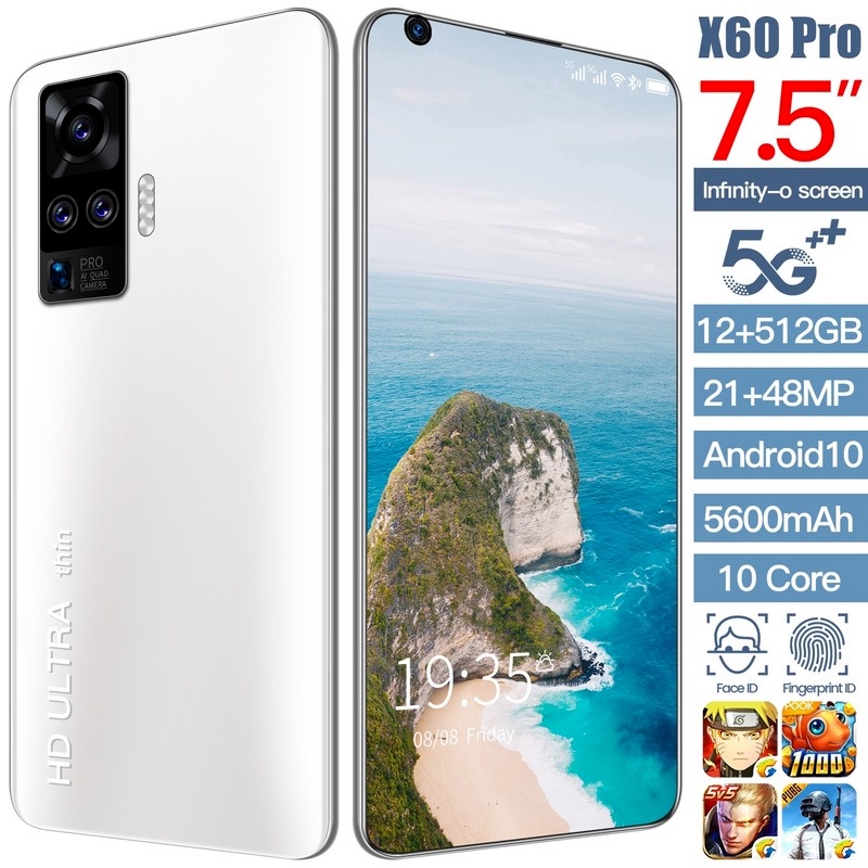 X60 Pro 7.5 pulgadas Smartphones 5600 MAh batería 12G+512G versión