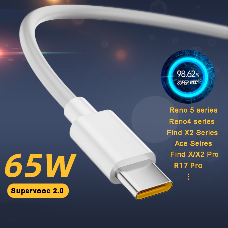 Cargador Oppo 65w Supervooc Cable Tipo C / Reno 6 / X3 Pro