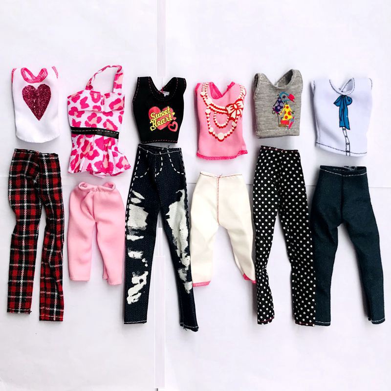 Moda Miniatura 12 Articulos Lote Muneca Accesorios Envio Gratis 6 Tops 6 Pantalones Ropa Para Barbie Juego DIY Regalo De Cumpleanos Shopee Mexico