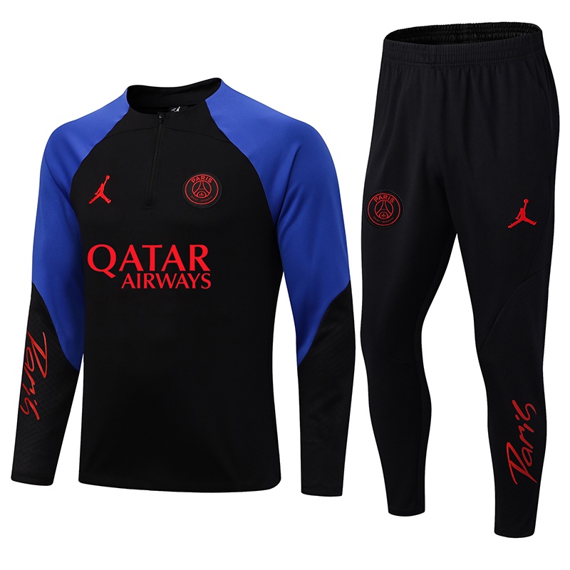 2022 2023 Paris Saint Germain PSG Ropa De Entrenamiento Hombres Azul Manga Larga Deportiva