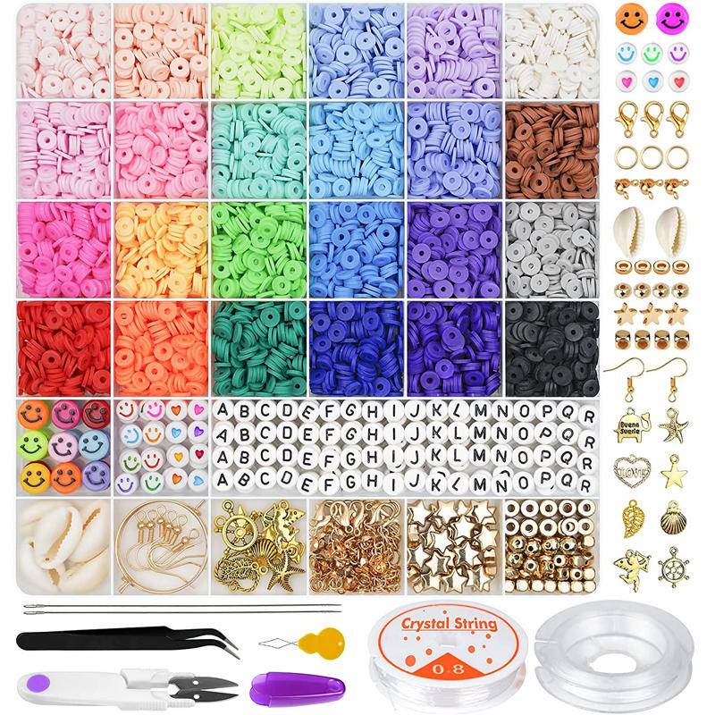  Kit de 5000 piezas para hacer pulseras, juego de combinación de  letras de vidrio para hacer pulseras, collares, joyería, decoración y  regalo de cumpleaños : Arte y Manualidades