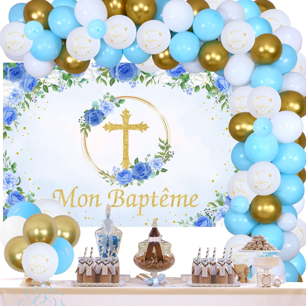 JeVenis Croix Gâteau Décoration Ange - 23PCS Baptême Fête Party Favors - Croix Dorée Et Boules