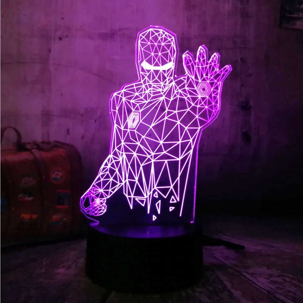 Marvel Figura LED 3D Multicolor Luz De Noche Superhéroes Iron Man ...