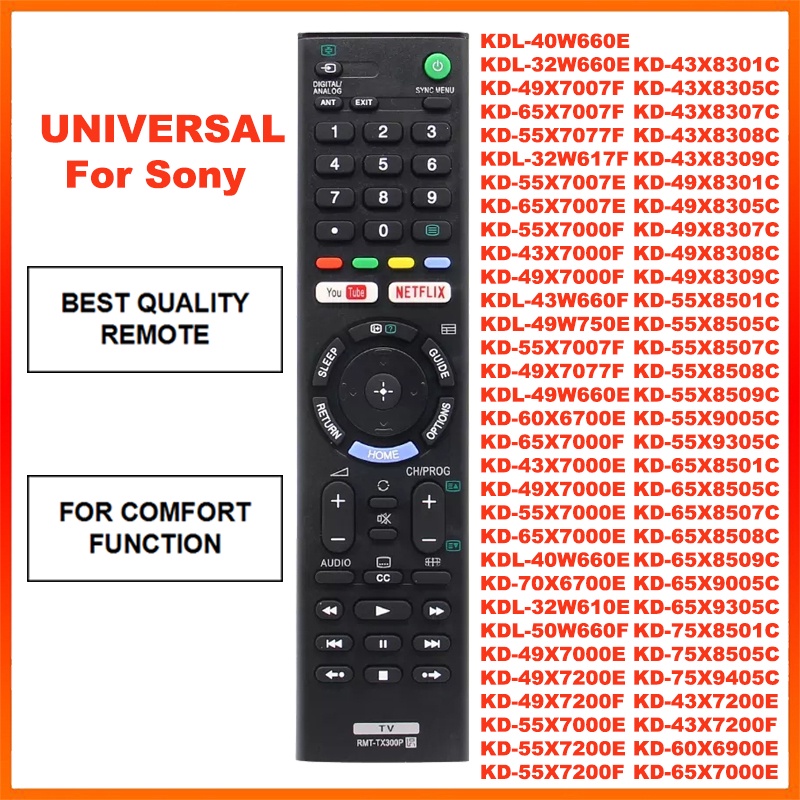 Sony Bravia Rmt Tx300 Remote PERFASCIN RMT-TX102U - Mando A Distancia De Repuesto Para Sony TV KDL Sony Rmt Tx300 Remote Replacement