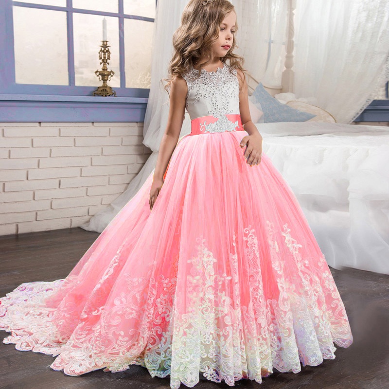 Elegante De Princesa Para Niñas 4 14 Años Vestidos De Novia Fiesta De Cumpleaños Noche Ropa Para Niños | Shopee México