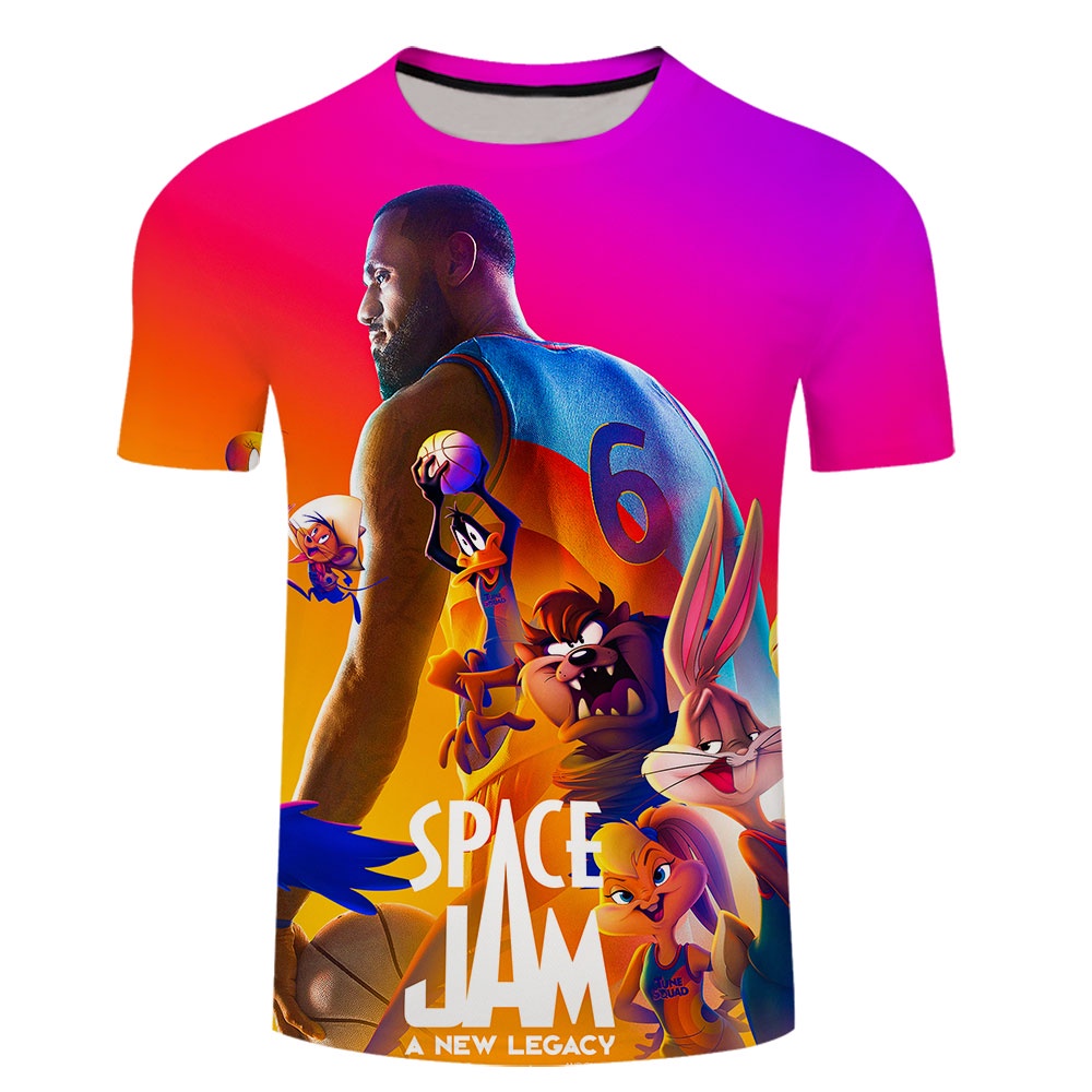 Nueva pelicula 3D impreso Space Jam Ropa de Hombre de verano de la moda Casual Cosplay disfraz Tops Playeras Shopee Mexico