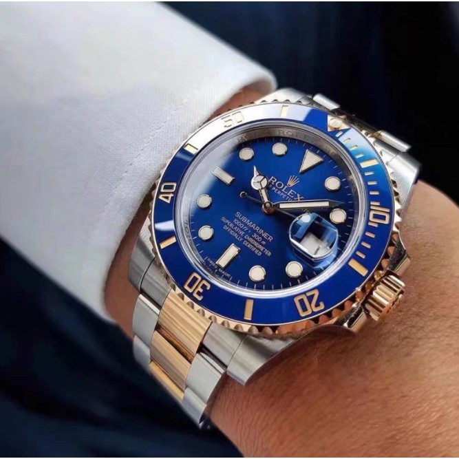 100 Original Relojes ROLEX Submariner Para Hombres Acero Inoxidable Autom tico Plata Verde Azul Origen