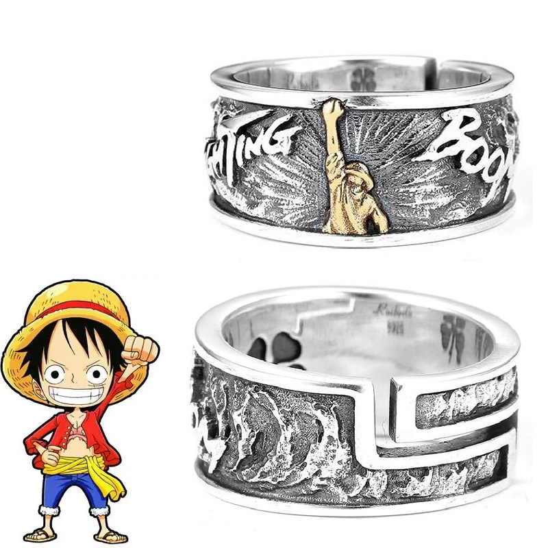 Juego de 11 anillos de anime para cosplay con collar, anillos de